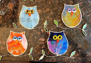 Stained Glass Owl Sun Catcher