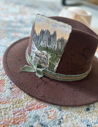 Dk Brown Vintage Burnt postcard hat