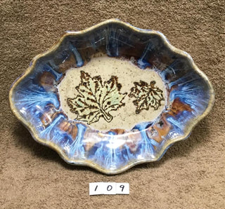 2 leaves oval dish-109