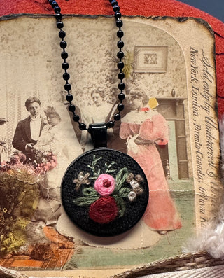 embroidery pendants with chain