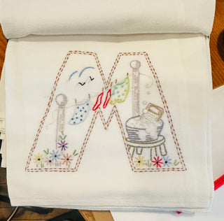 7 days of the Week Letters Embroidery Towels