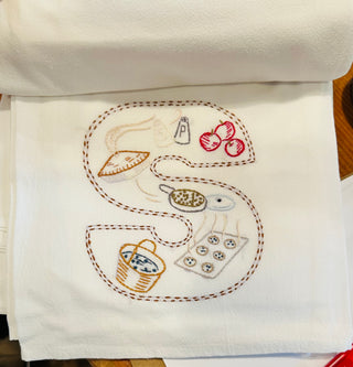 7 days of the Week Letters Embroidery Towels