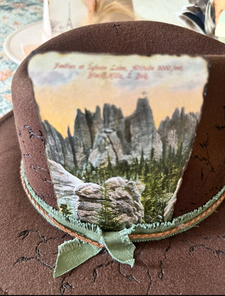 Dk Brown Vintage Burnt postcard hat