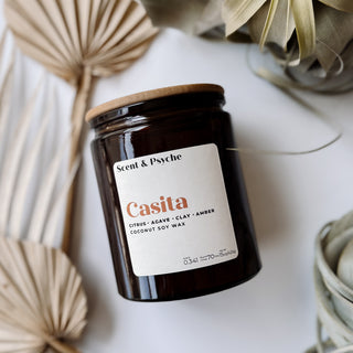Casita Scented Candle - 15 oz Amber Jar