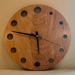 14" Modern Clock - D2 - Oak