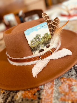 Rust Vintage postcard hat