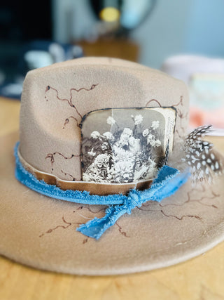 Decorative Burnt  Tan hat