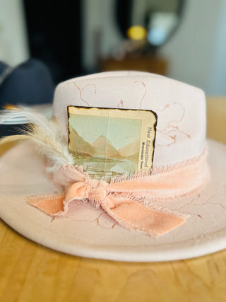 Peach Decorative Burnt  hat