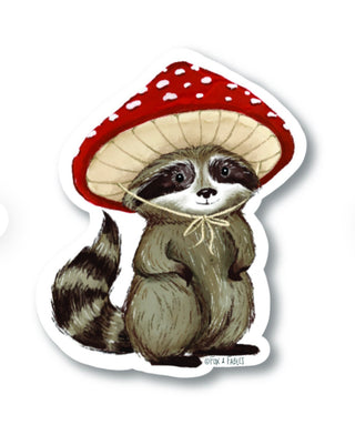 Raccoon Mushroom Sticker