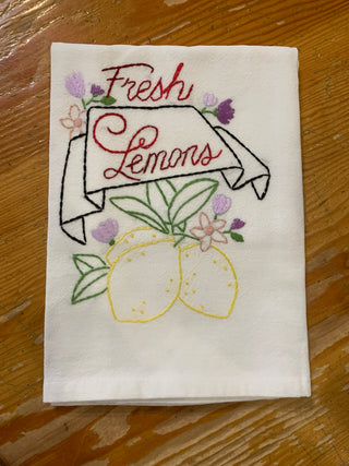 Embroidered Flour Sack Towels 18X28