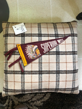 Superior WI Vintage Pennant Pillow