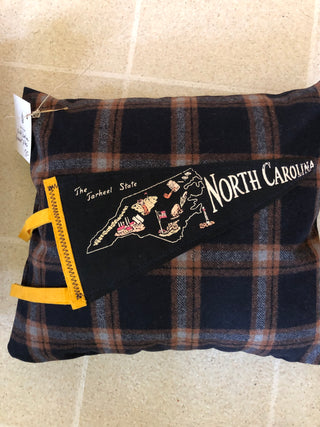 North Carolina Vintage Pennant Pillow