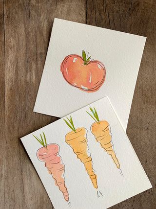 July 18-Private watercolor stationery class-fruits, vegetables, florals and greenery (KB)