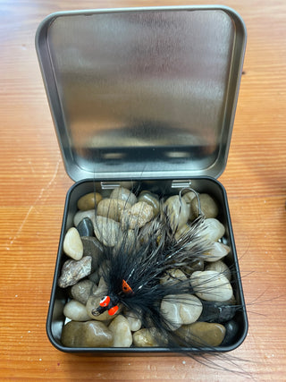 Black/Orange Fly Tin