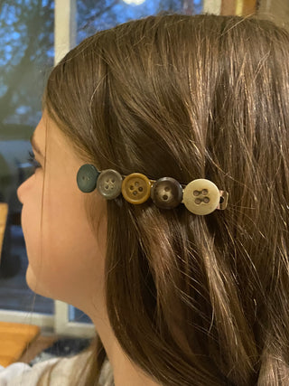 Repurposed Button Hair Clips