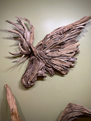 Large 2-D Driftwood Moose Head