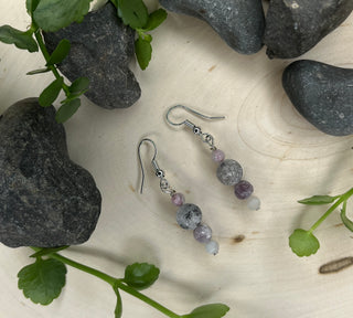 Matte Lilac Stone Earrings