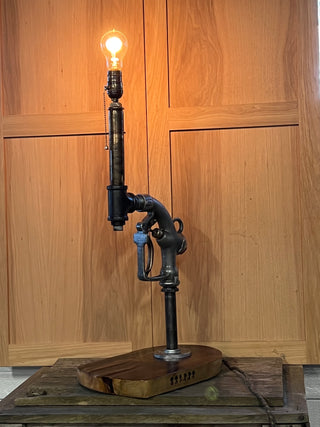 Vintage Gas Pump Handle on Wood Base
