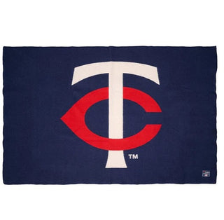 Minnesota Twins 100% Wool Throw Blanket-Navy