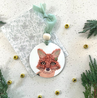 Fox Printed Nature Animal Ornament