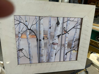 Framed birch tree scene