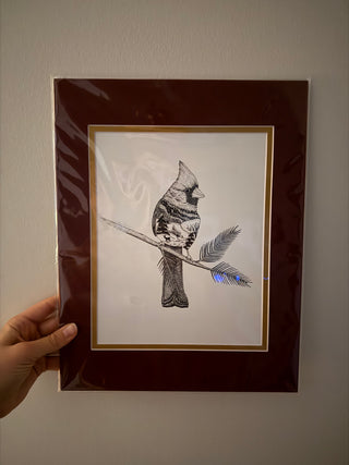 11 x 14 Cardinal in Red