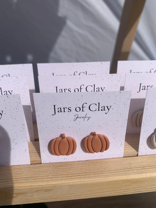 Orange pumpkin studs