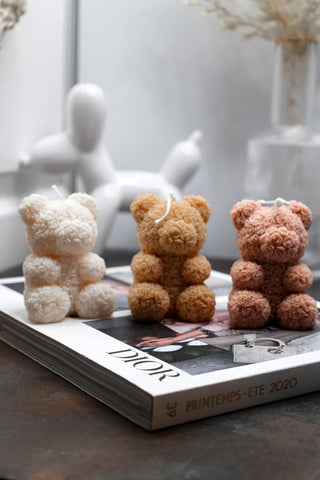 Small Scented Rose Teddy Candles