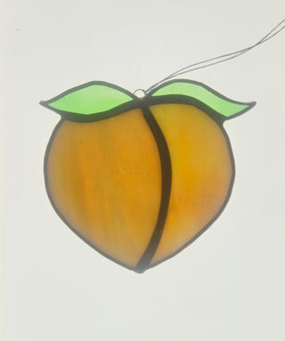 Stained glass Peach suncatcher