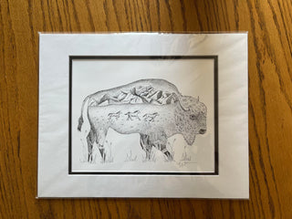 11x14 Matted Buffalo