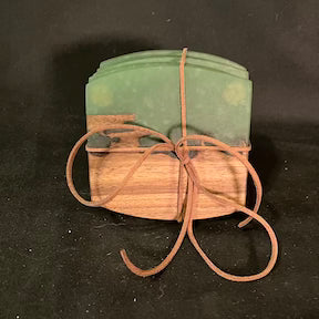 Coaster Set Walnut/Green