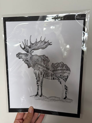 8 x 10 Cabin Moose