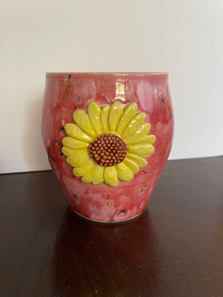 Sunflower Vase with Amaryllis Glaze