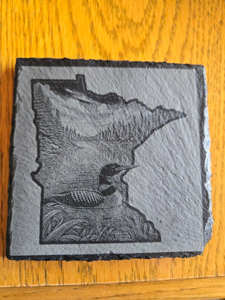 MN Loon Slate Coaster
