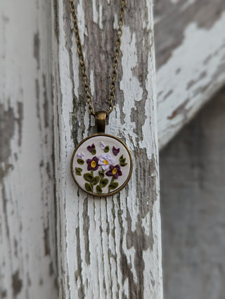 February Birth Flower Clay Necklace