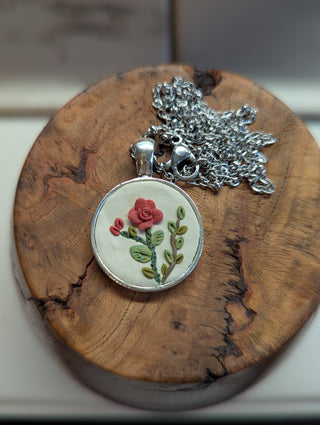 June Birth Flower Clay Necklace
