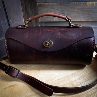 Barrel Bag - Dark Brown with top handle