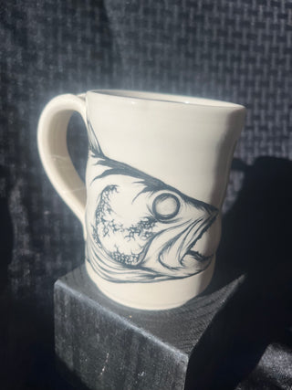 white fish mug