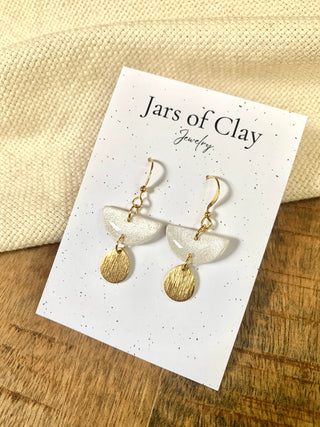 Sparkly Semi Circle with Hook Earrings