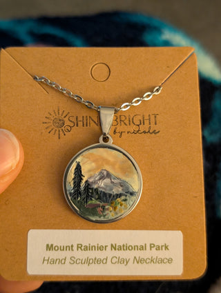 Mount Rainier National Park Clay Necklace