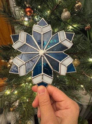 Stained Glass Snowflake - Type 3 - Dark Blue