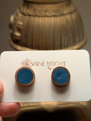 Navy Clay Stud Earrings