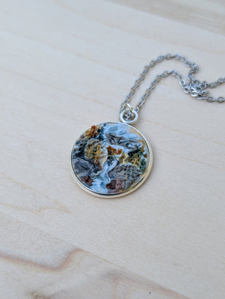 River Falls Bridge Clay Necklace