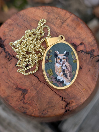Owl Pendant Clay Necklace