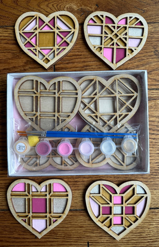 Barn Quilt Hearts set 3