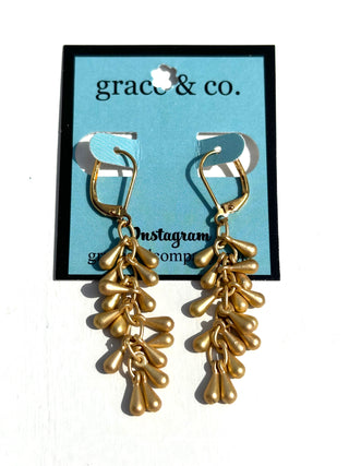 Gold Raindrop Leverback Earrings