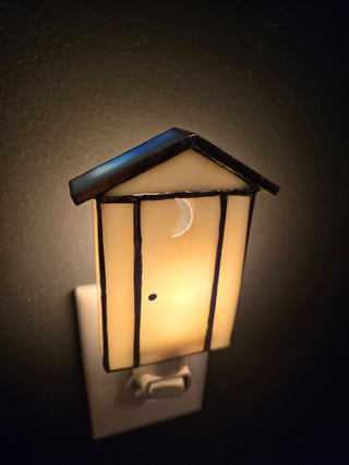 Stained Glass Outhouse nightlight