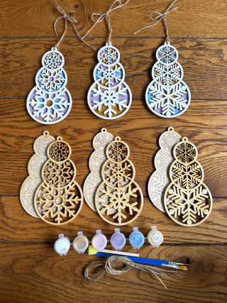 Snowflake Snowman Ornaments DIY