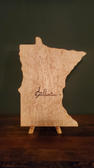 Stillwater, MN cuttingboard on Birdseye Maple