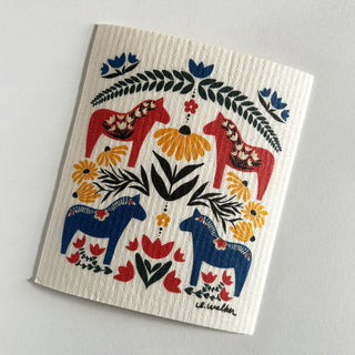 Dala Horse Swedish Dishcloth